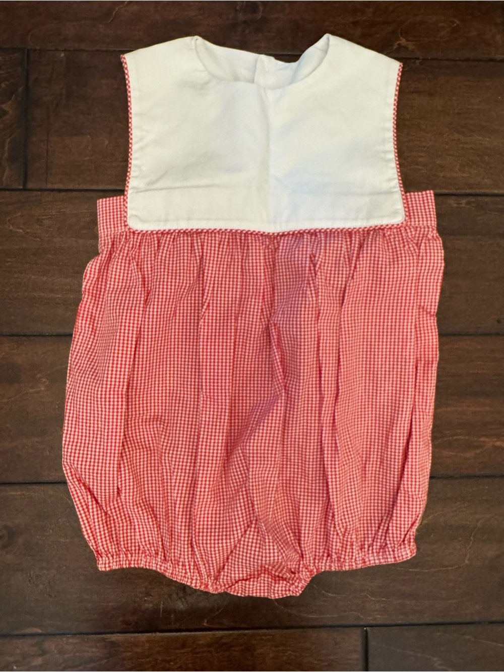 NWT Red Gingham Bubble Romper with White Bib - 3T